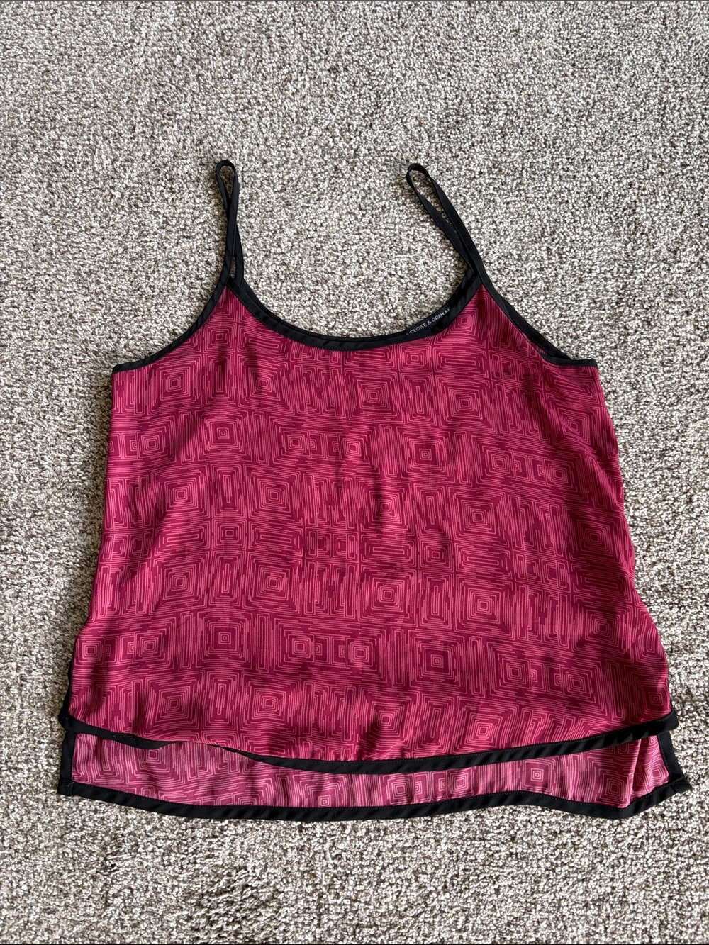 Women’s Dark Pink Cami with Black Trim